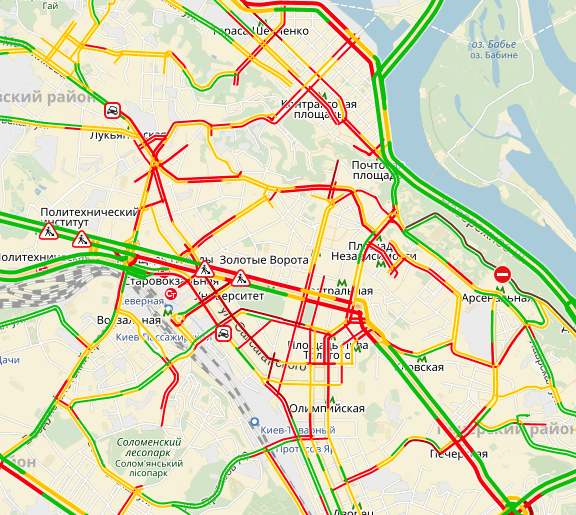 Затори у Києві досягли 7 балів