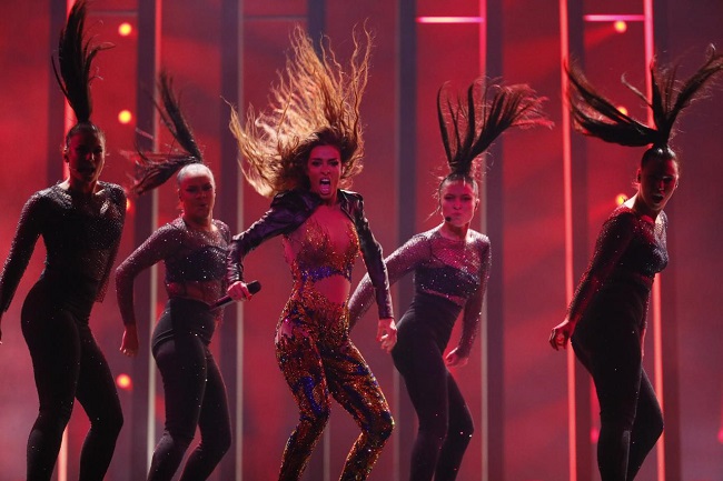 Репетиция Eleni Foureira из Кипра на сцене Евровидения 2018