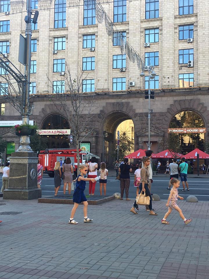 В Киеве на Крещатике горело здание Минагрополитики