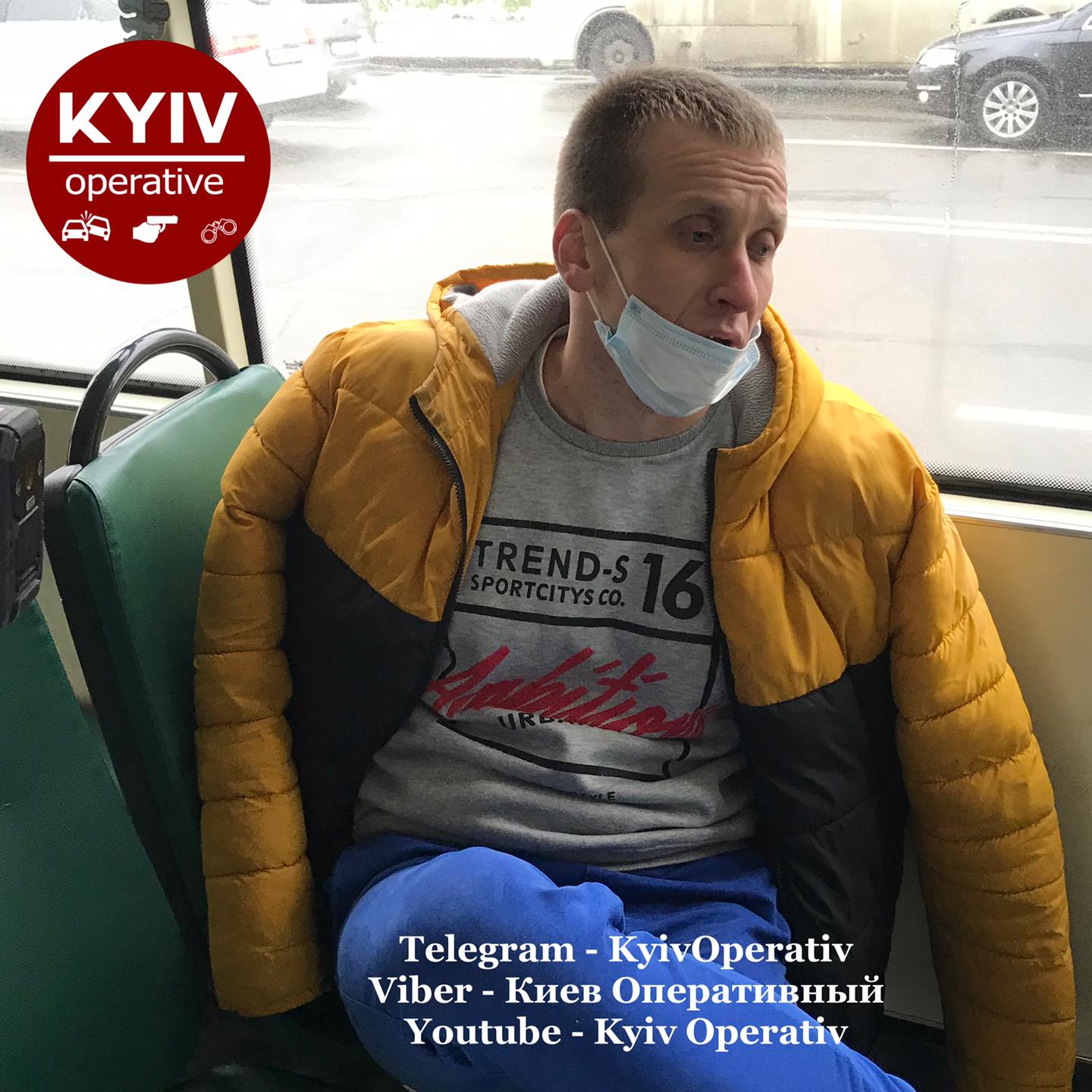По Киеву ездит &quot;обдолбанный&quot; маршрутчик: маска ему не нужна