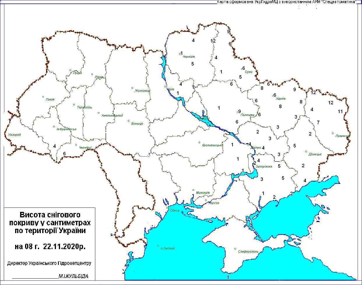 На сході України випало до 12 см снігу