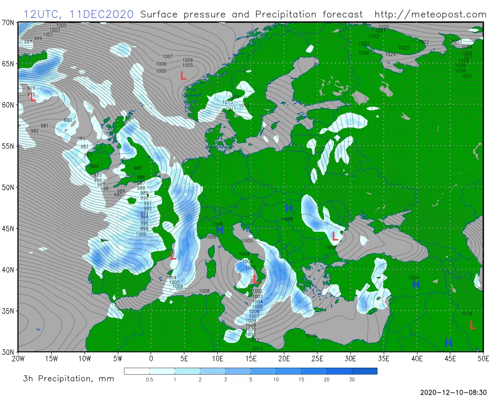 Ледяной дождь и штормовой ветер: синоптики показали новые карты погоды