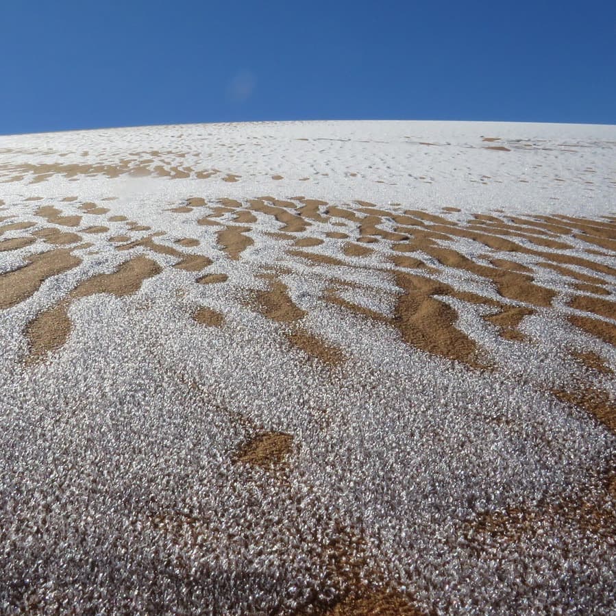 У Сахарі випав сніг: фото та відео з найбільшої спекотної пустелі