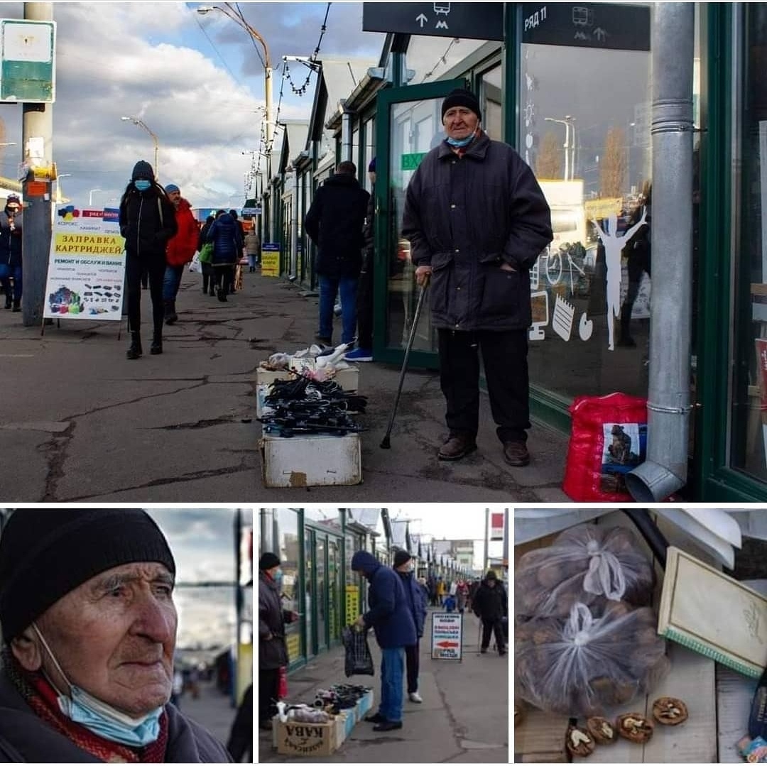 Продает орехи возле метро: украинцев растрогала история о 93-летнем ветеране в Киеве