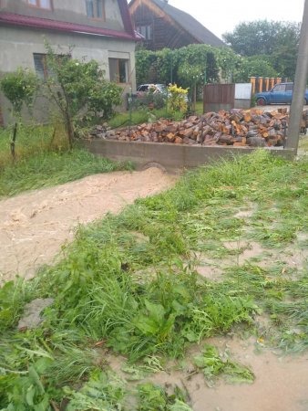 На Закарпатті зливи затопили дороги і будинки: люди по коліна у воді (відео)