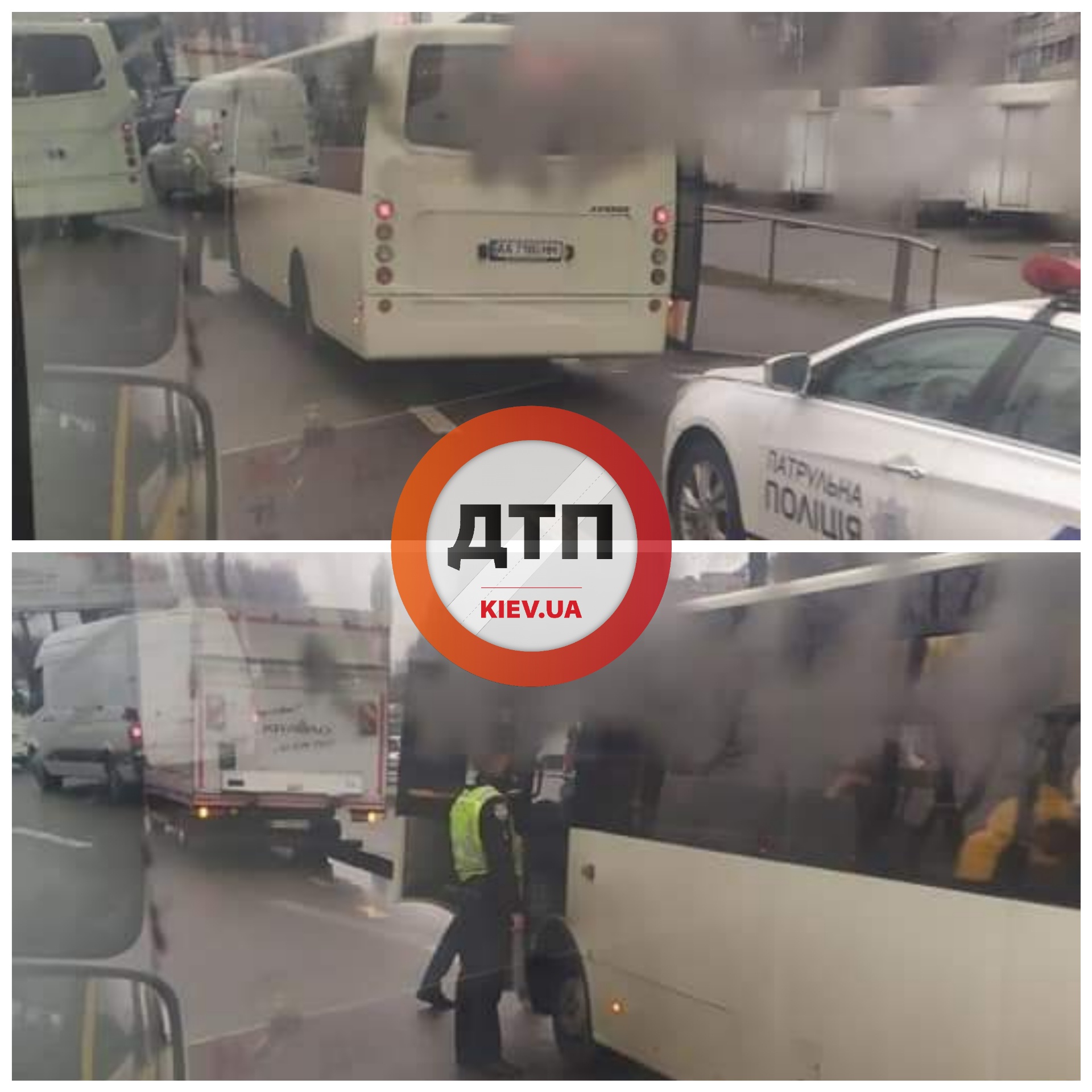 В Киеве полиция тормозит переполненные маршрутки и выгоняет &quot;лишних&quot; пассажиров (фото)