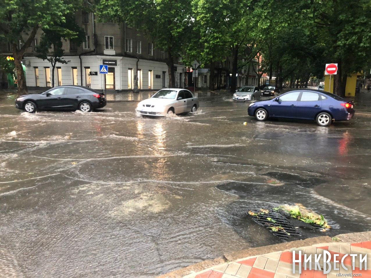 Мощный ливень в Николаеве за час превратил улицы в озера (видео)