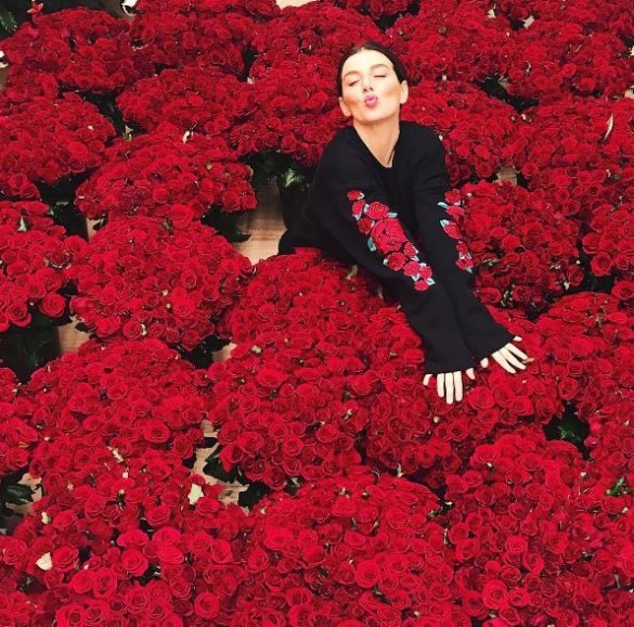 Анна Седокова похвасталась впечатляющим цветочным подарком