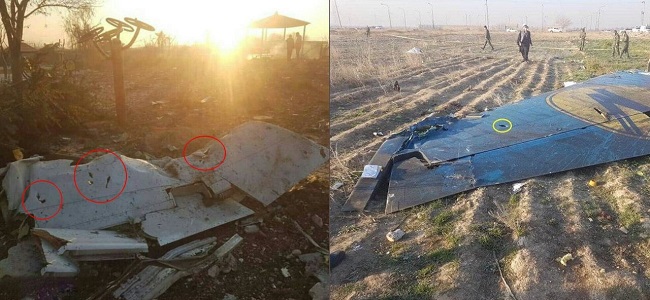 На обломках украинского самолета в Иране заметили странности (фото)