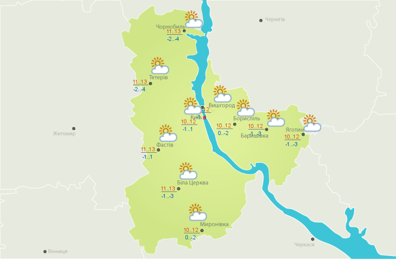 Відсутність опадів і до +15 телпа: прогноз погоди на сьогодні