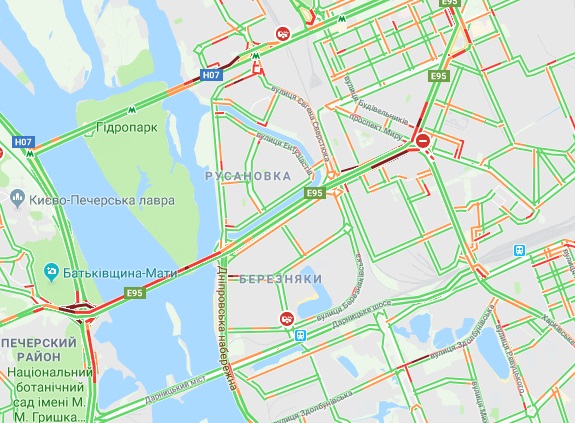 Київ скували пробки: карта