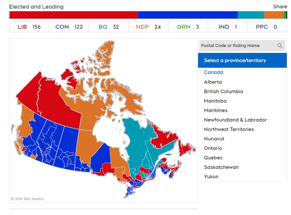 Ліберальна партія Джастіна Трюдо перемагає на виборах у Канаді