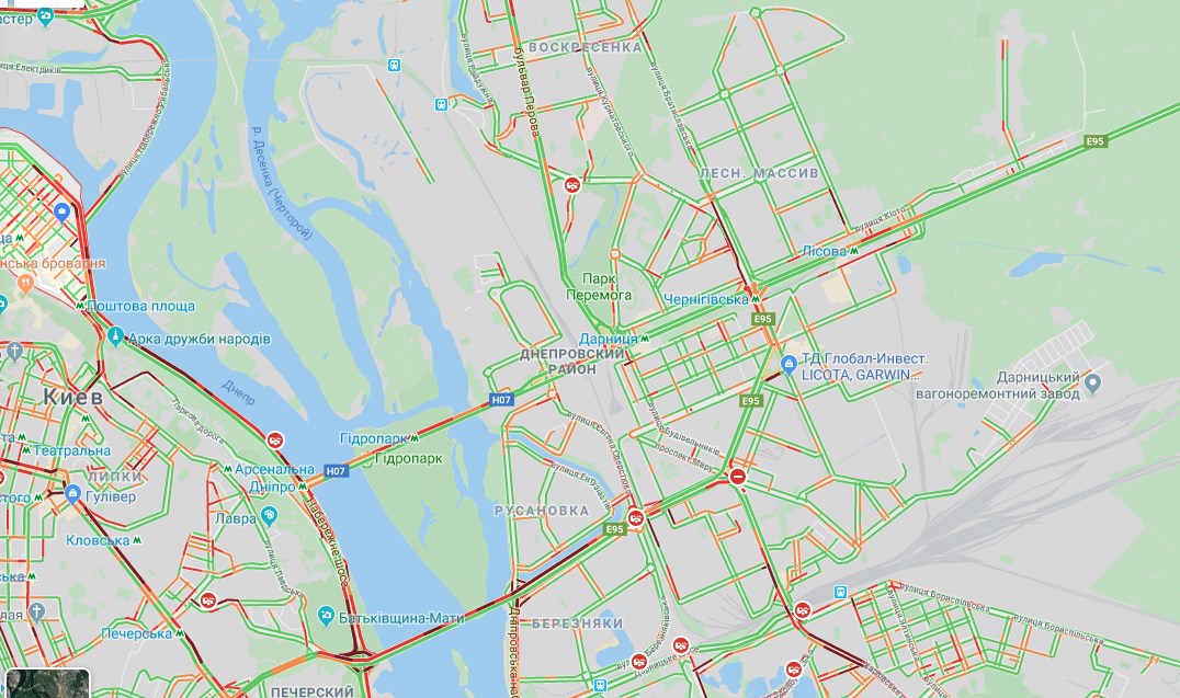 Київ скували пробки: карта