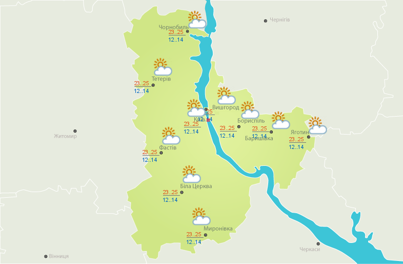 Погода на сегодня: в Украине местами дожди, температура до +26