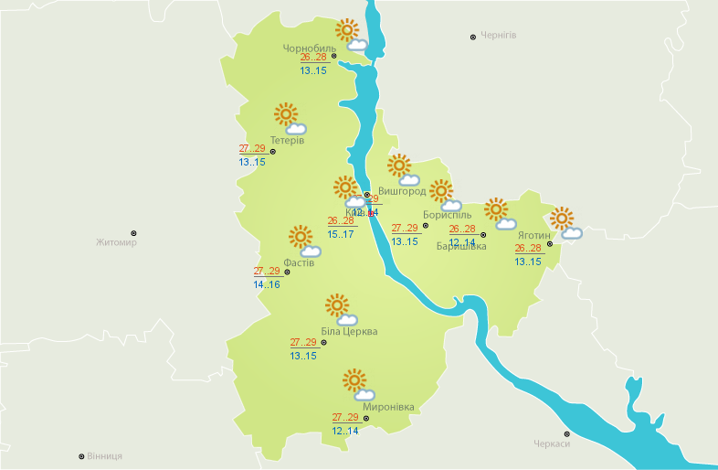 Погода на сьогодні: в Україні без опадів, температура до +33