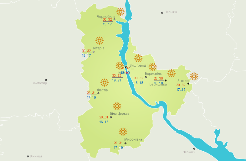 Україну місцями накриють дощі