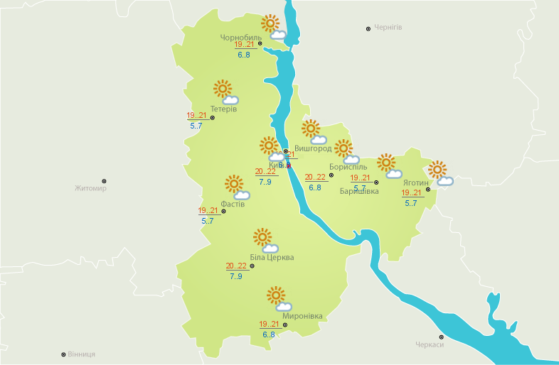 Сьогодні в Україні потеплішає до +24