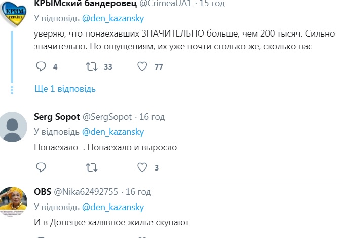 У Криму назвали кількість "понаєхавших" росіян