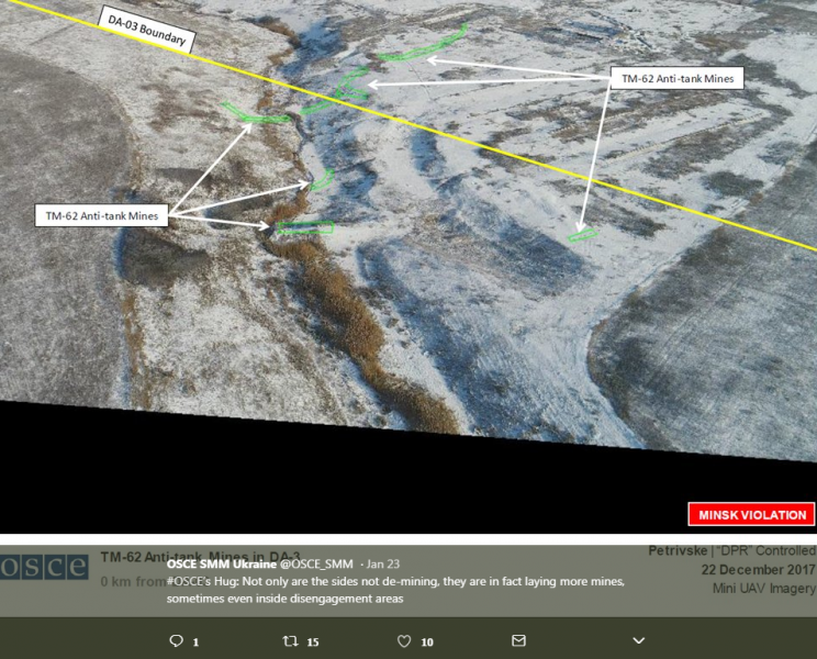 В ОБСЕ сообщили о новых случаях заминирования территории на Донбассе