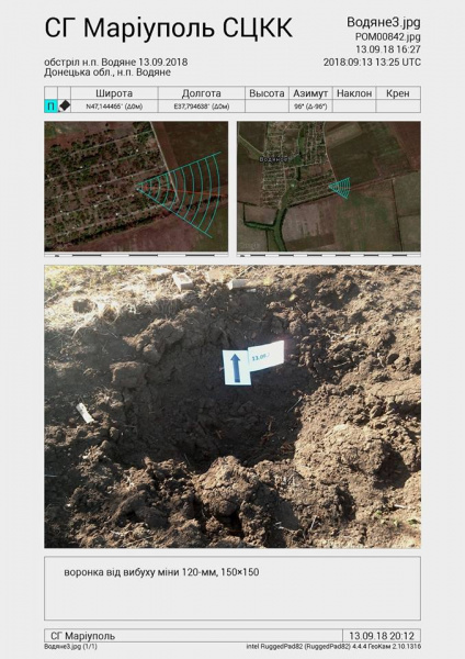 Боевики обстреляли Водяное из запрещенного вооружения