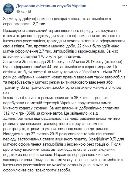 За добу в Україні розмитнили рекордну кількість "євроблях"