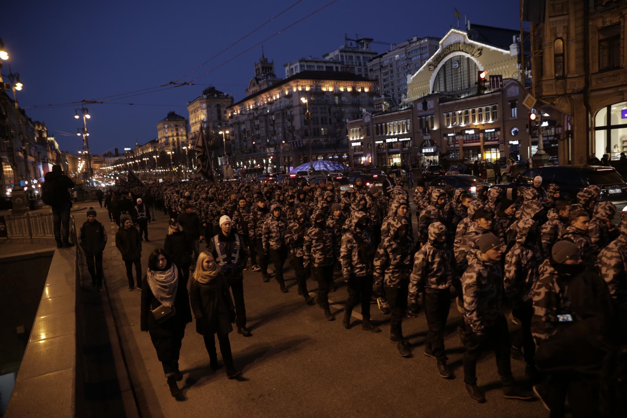 В Киеве прошел ежегодный марш &quot;Национальных дружин&quot;