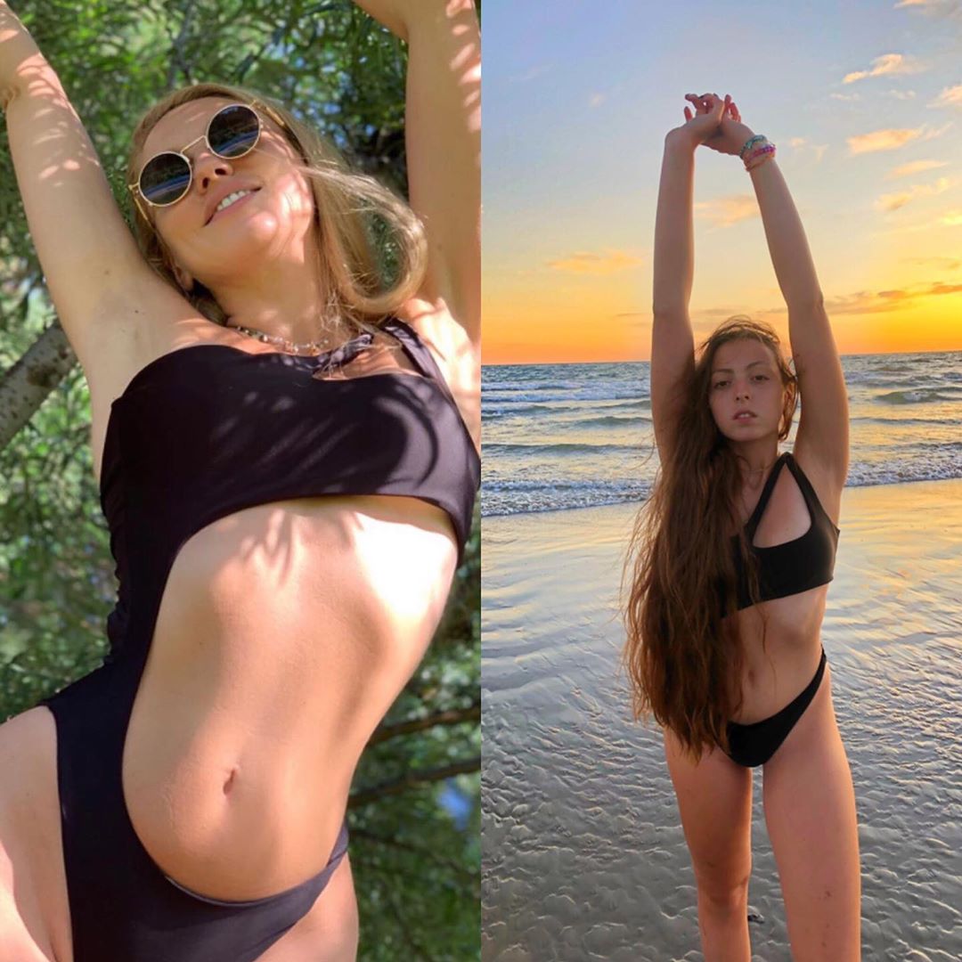 "Красивый животик": дочка Поляковой устроила с мамой "битву" купальников