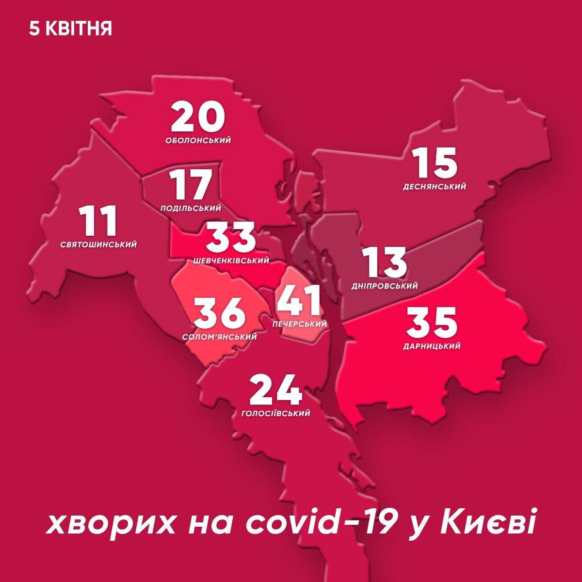 Стало известно, в каком районе Киева больше всего новых случаев COVID-19