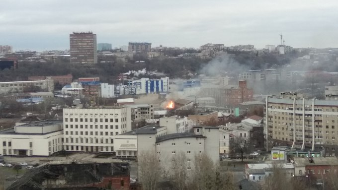 У Харкові в будівлі колишньої макаронної фабрики сталася пожежа