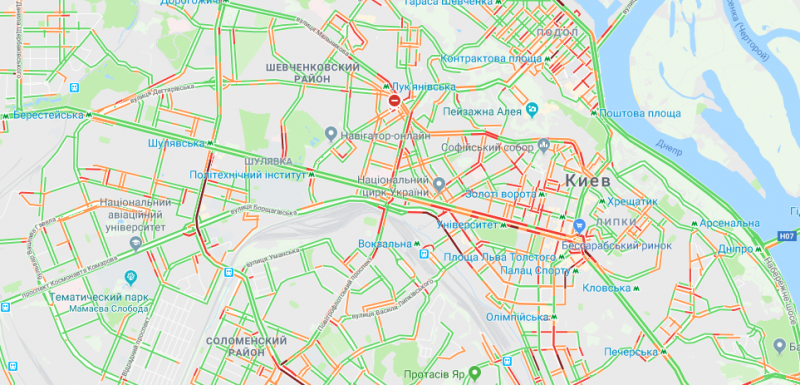 У Києві утворилися численні затори