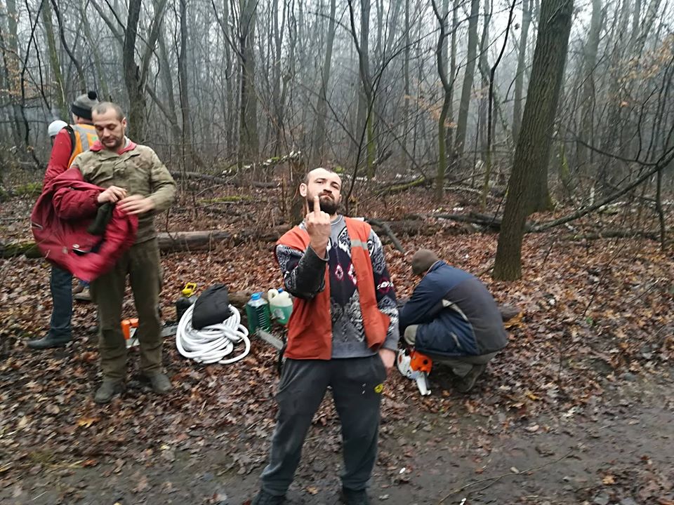 В одном из парков Киева нещадно рубят лес: прошли первые &quot;разборки&quot; (фото)