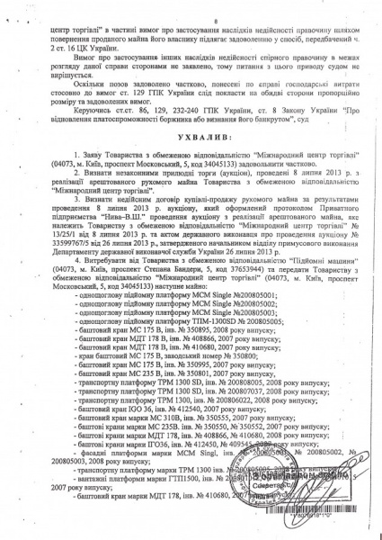 Суд обязал вернуть &quot;Укргазбанку&quot; похищенные башенные краны