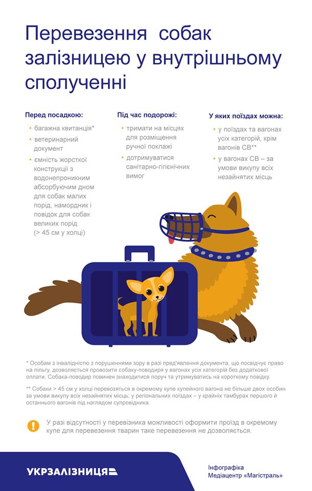 Укрзалізниця роз'яснила правила перевезення собак у поїздах