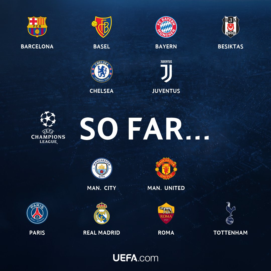 Определились еще четыре участника 1/8 финала Лиги чемпионов