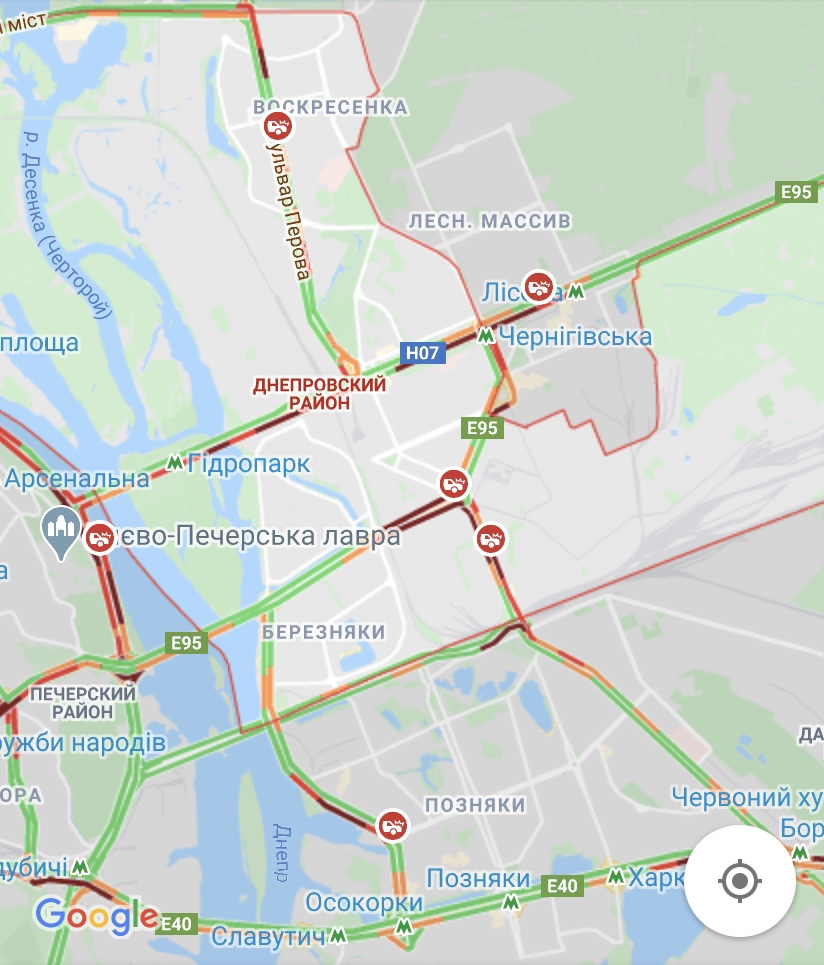 Київ скували пробки: карта