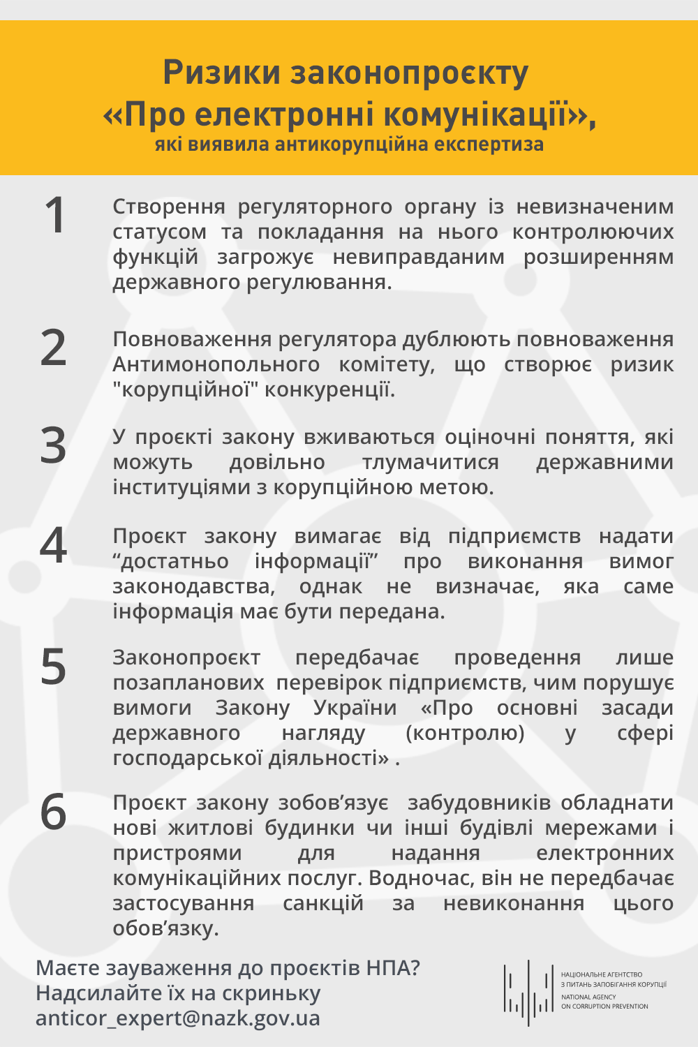 НАЗК знайшло ознаки корупції у законі про регуляцію вартості інтернету