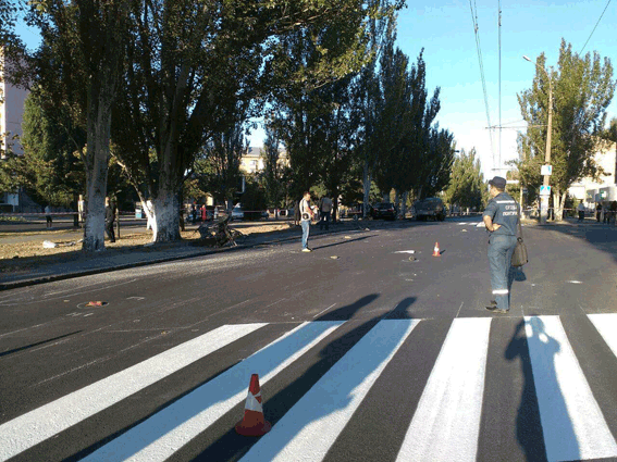 место аварии в Николаеве