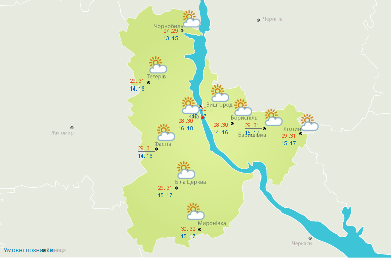Захід України сьогодні накриють дощі