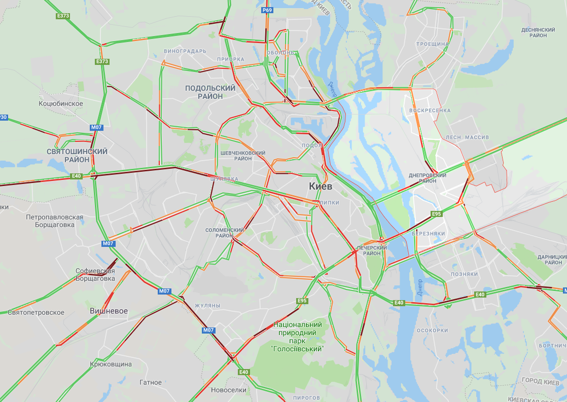 У Києві утворились численні пробки
