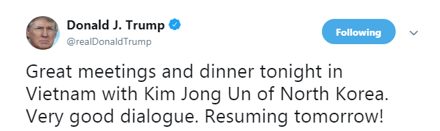 Трамп назвав зустріч з Кім Чен Ином &quot;чудовою&quot;