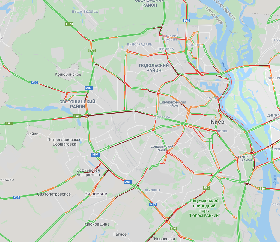 Киев сковали пробки