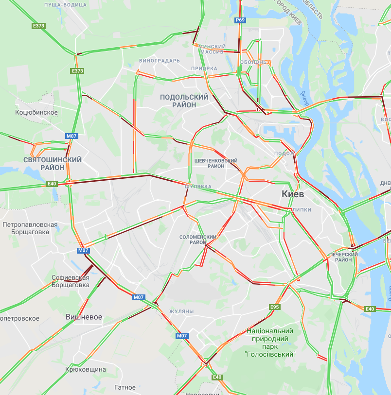 Киев сковали пробки