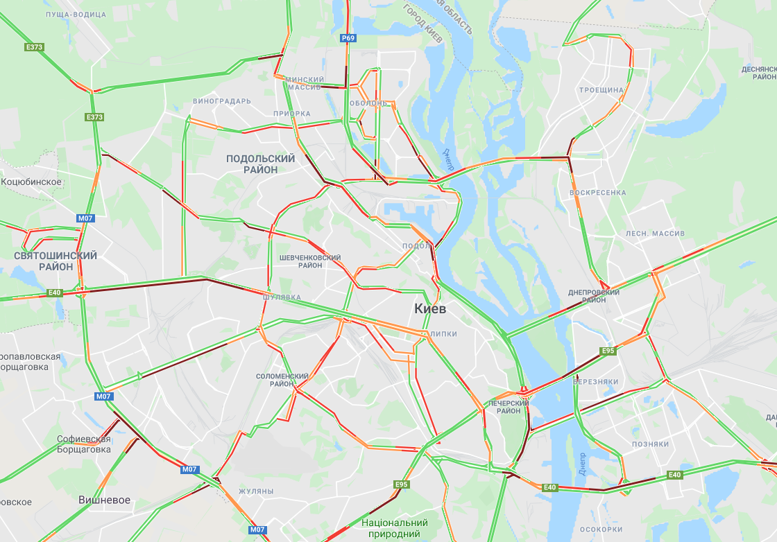 Киев сковали пробки