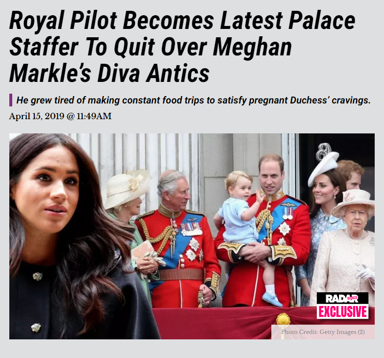 Набридло літати за їжею для Меган Маркл: королівський пілот звільнився через примхи Гаррі