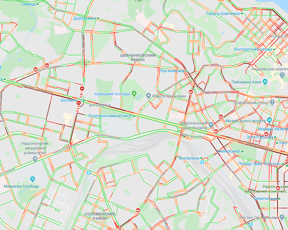 У Києві утворилися численні затори