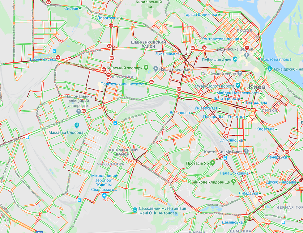 Київ скували затори: карта