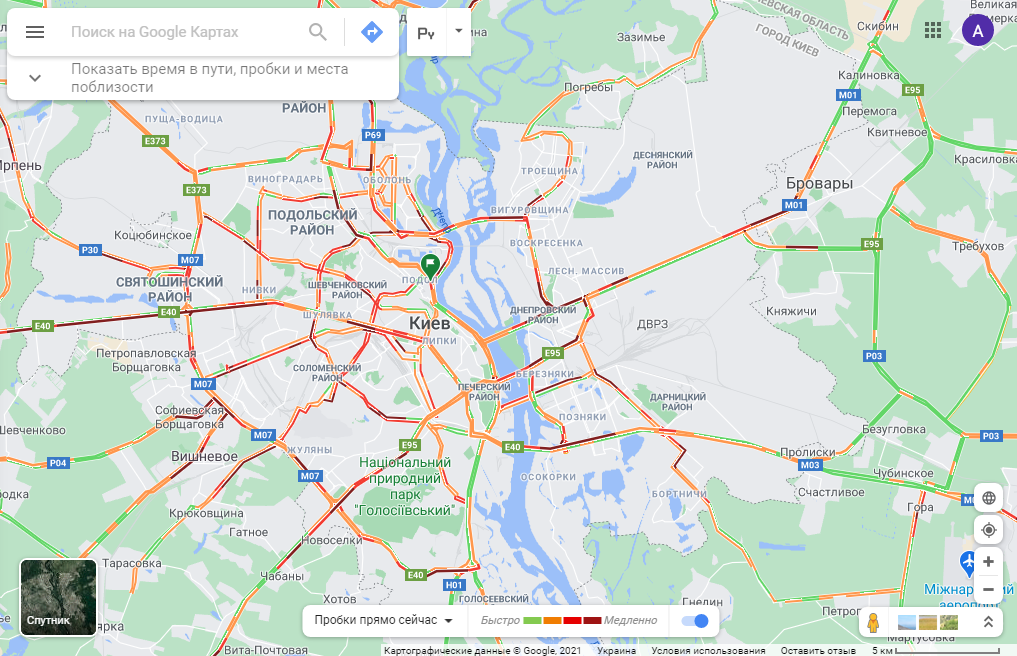 Ситуация на дорогах Киева: где затруднено движение