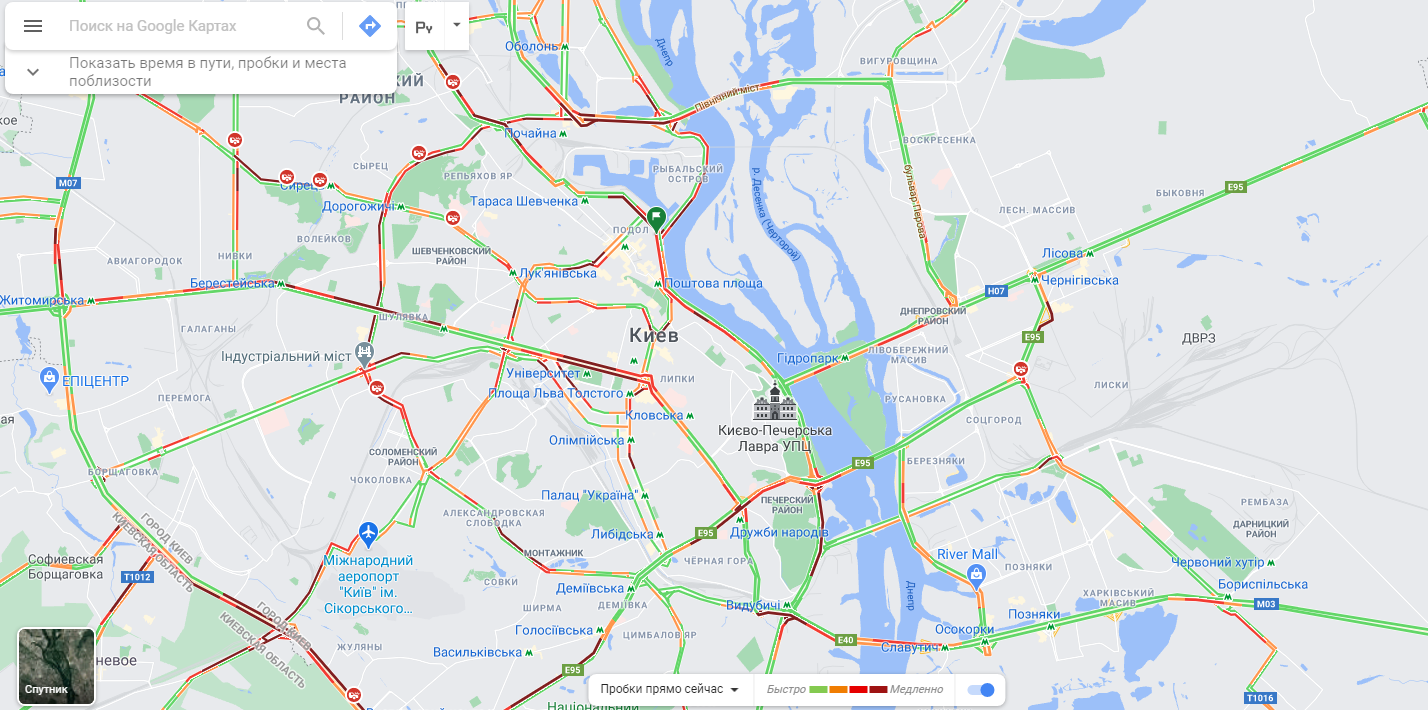 Киев остановился в пробках: ситуация на дорогах столицы