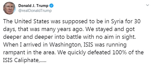 Трамп заявив про готовність вивести війська США з Сирії