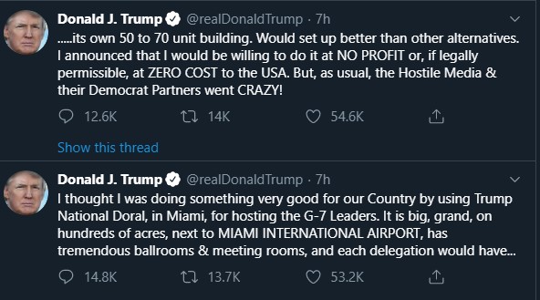 Трамп отказался от проведения саммита G7 в своем гольф-клубе